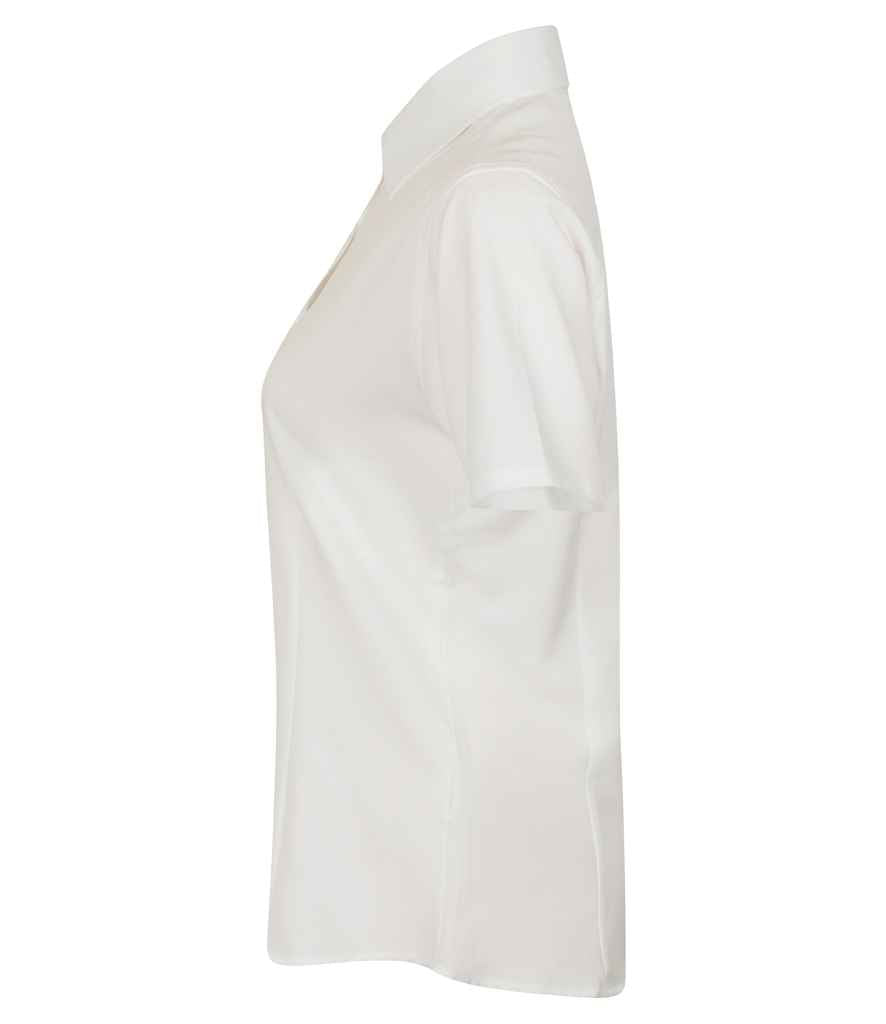 Henbury Ladies Short Sleeve Wicking Shirt - White