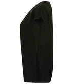 Henbury Ladies Pleat Front Short Sleeve Blouse - Black