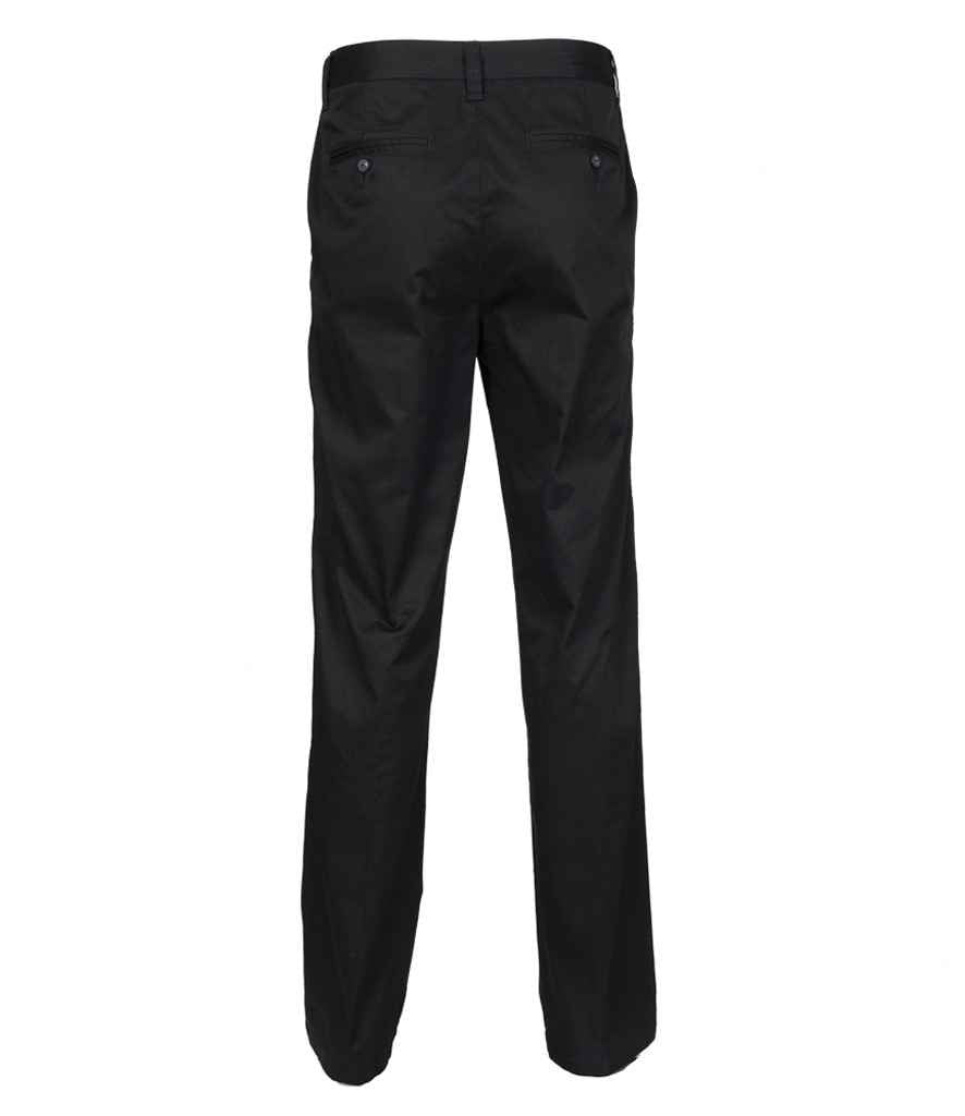 Henbury 65/35 Flat Fronted Chino Trousers - Black