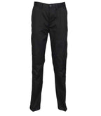 Henbury 65/35 Flat Fronted Chino Trousers - Black