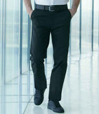 Henbury 65/35 Flat Fronted Chino Trousers - Black
