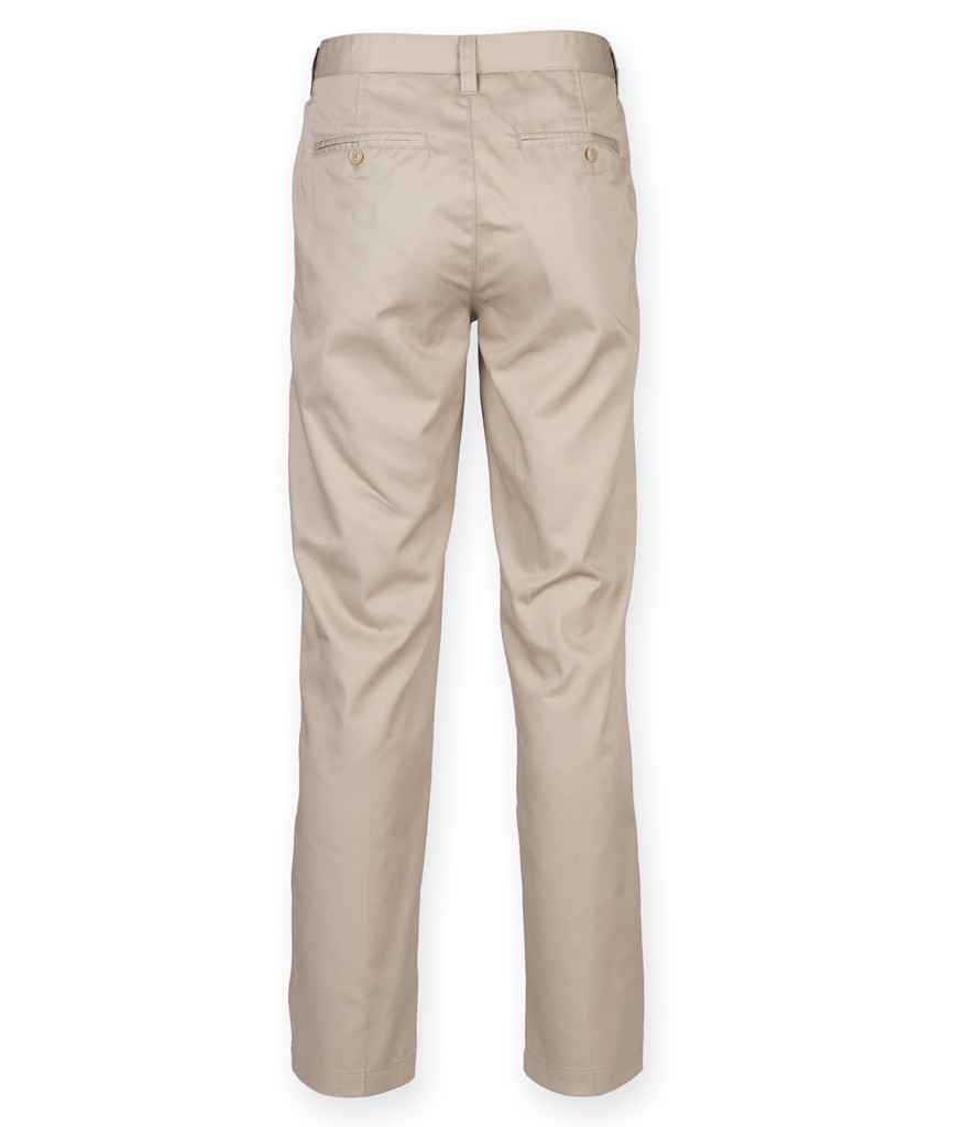 Henbury 65/35 Flat Fronted Chino Trousers - Stone