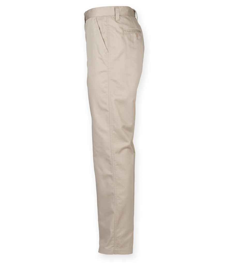 Henbury 65/35 Flat Fronted Chino Trousers - Stone