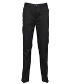 Henbury Ladies 65/35 Flat Fronted Chino Trousers - Black