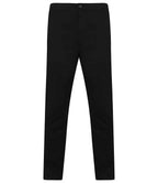 Henbury Stretch Flex Waistband Chino Trousers - Black
