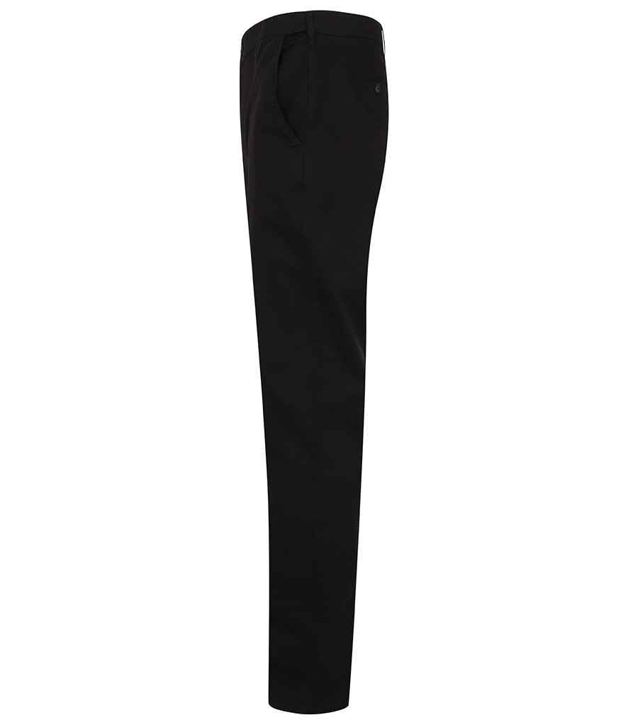 Henbury Stretch Flex Waistband Chino Trousers - Black