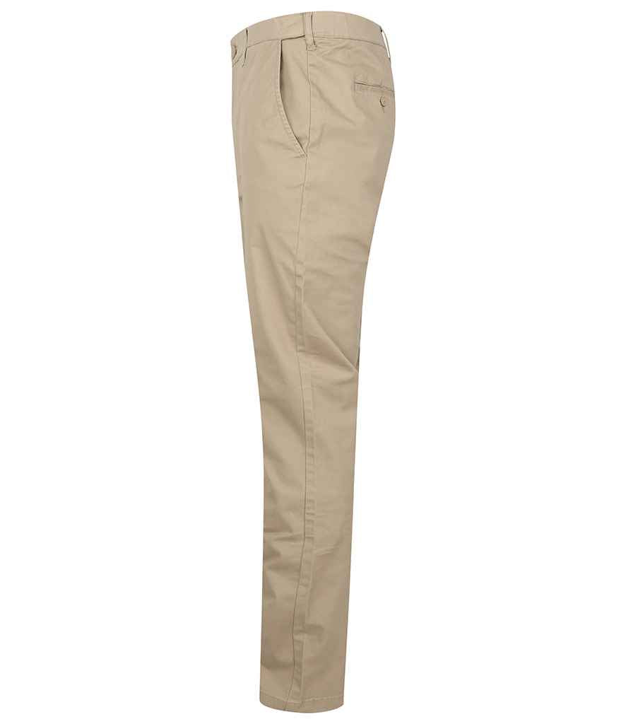 Henbury Stretch Flex Waistband Chino Trousers - Stone