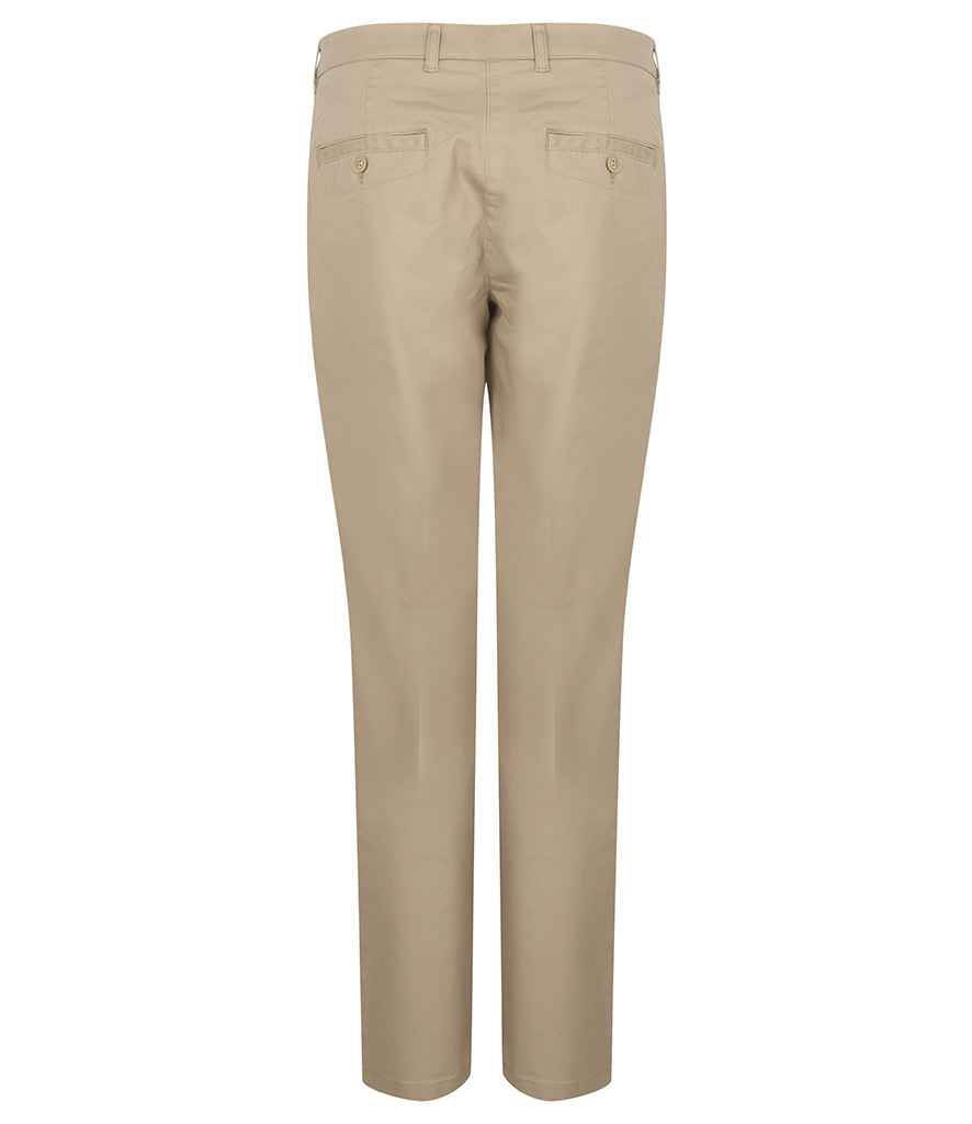 Henbury Ladies Stretch Chino Trousers - Stone