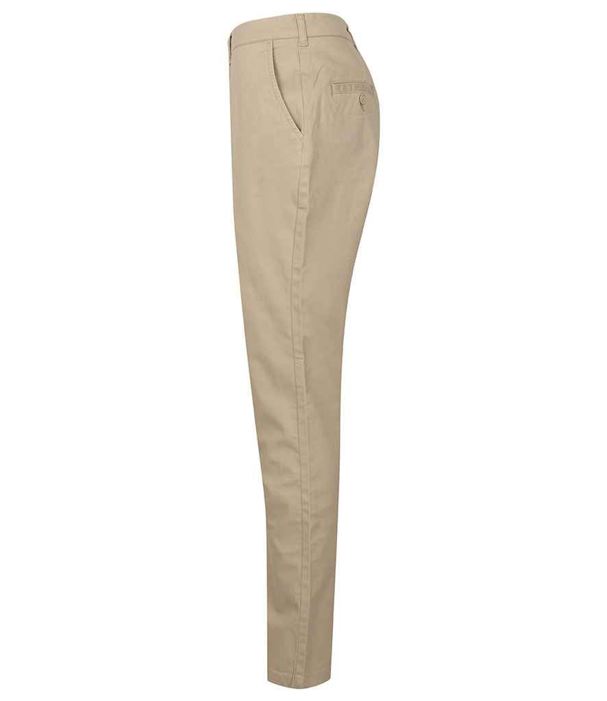 Henbury Ladies Stretch Chino Trousers - Stone