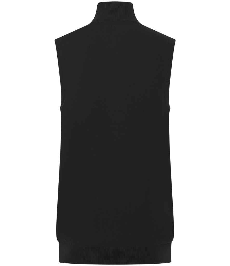 Henbury Sleeveless Zip Through Jumper - Black