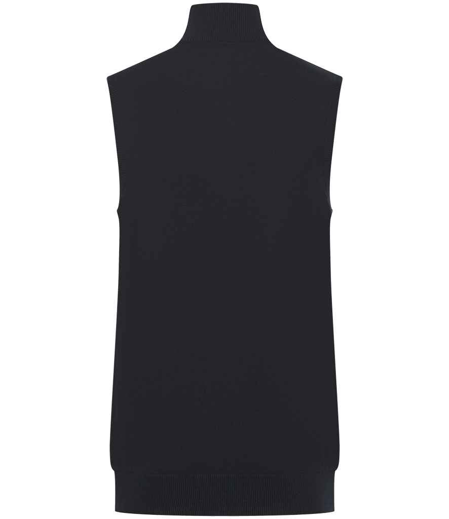 Henbury Sleeveless Zip Through Jumper - Navy