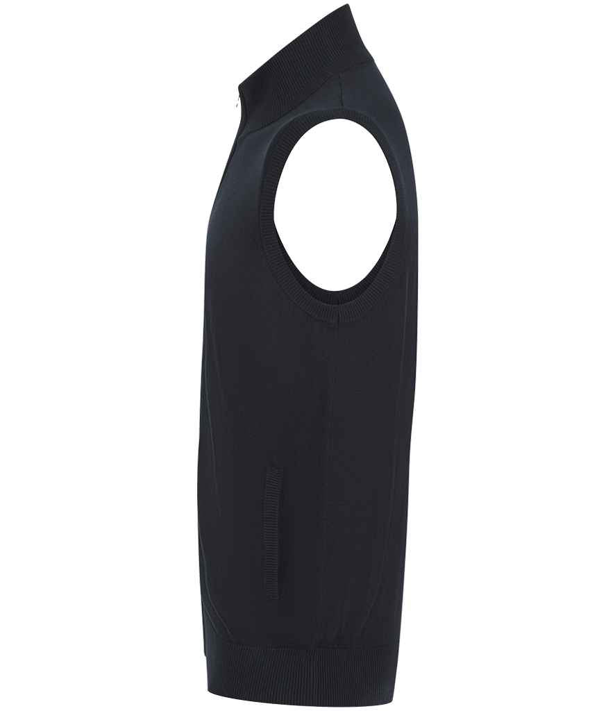 Henbury Sleeveless Zip Through Jumper - Navy