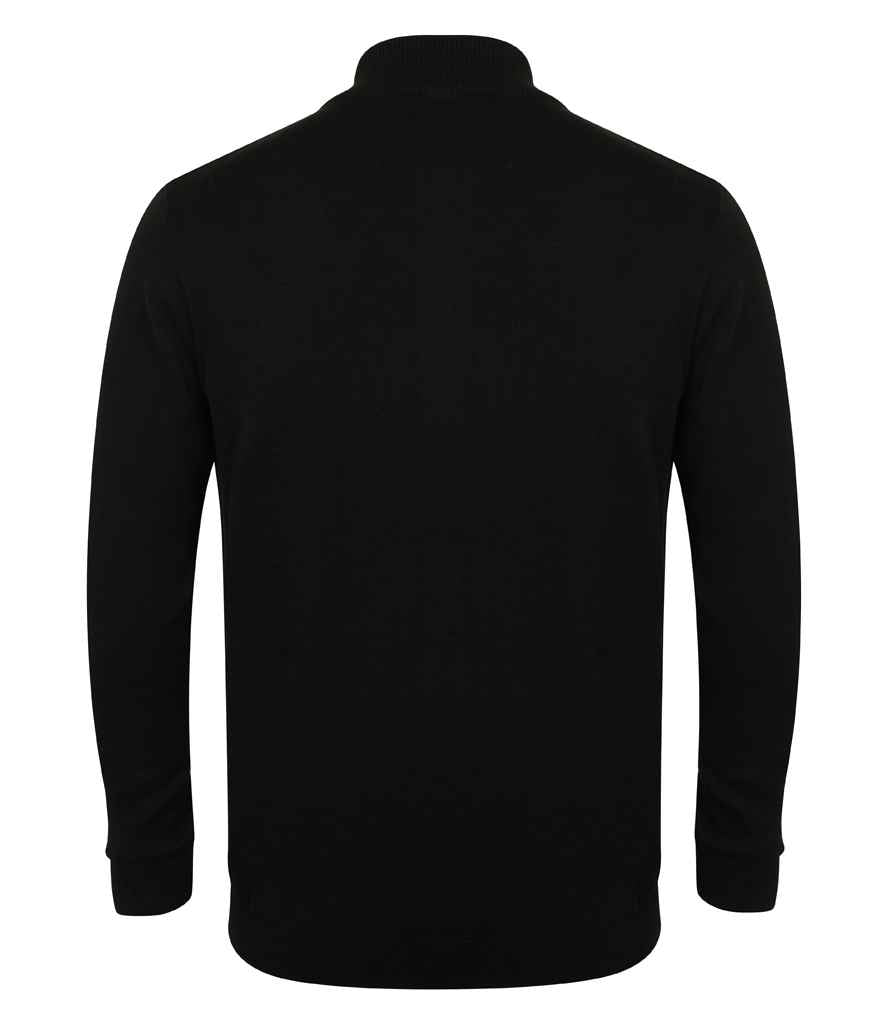 Henbury Unisex Zip Through Cardigan - Black