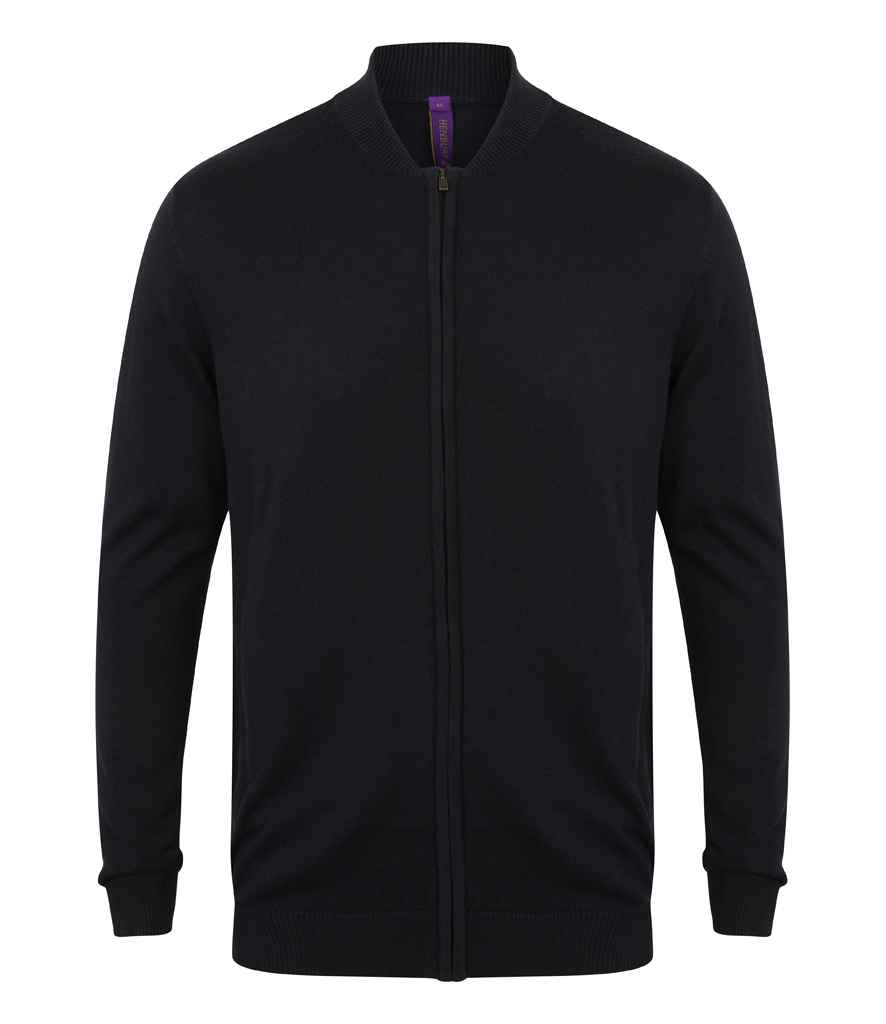 Henbury Unisex Zip Through Cardigan - Navy
