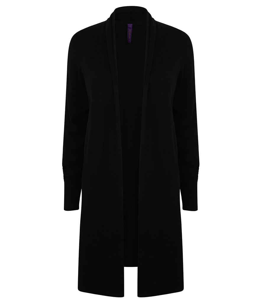 Henbury Ladies Longline Open Cardigan - Black