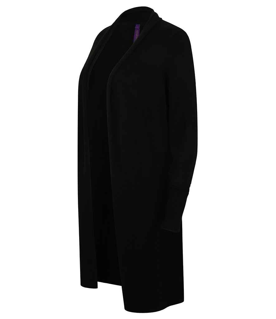 Henbury Ladies Longline Open Cardigan - Black