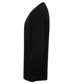 Henbury Lightweight Cotton Acrylic V Neck Cardigan - Black