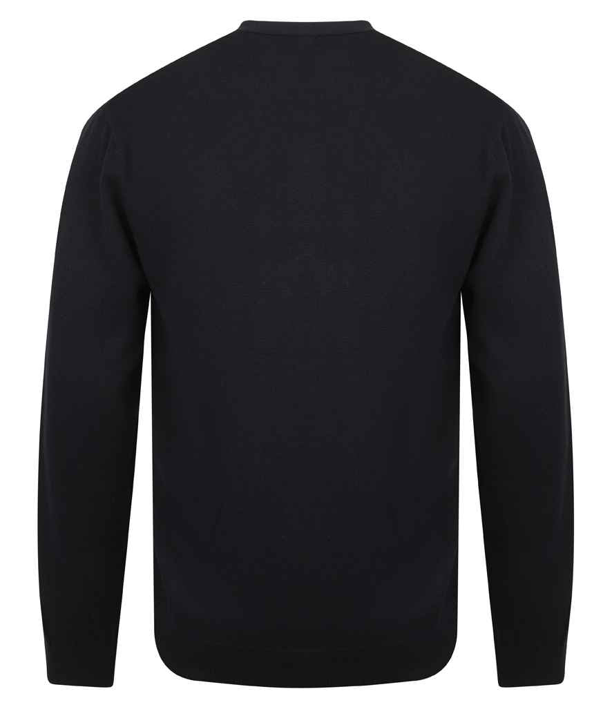 Henbury Lightweight Cotton Acrylic V Neck Cardigan - Navy