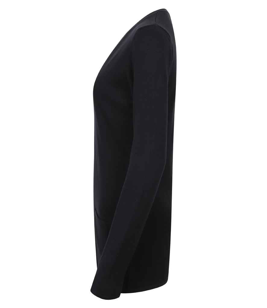 Henbury Ladies Cotton Acrylic V Neck Cardigan - Navy
