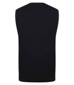 Henbury Lightweight Sleeveless Cotton Acrylic V Neck Sweater - Black