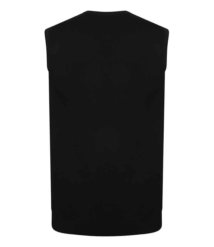 Henbury Lightweight Sleeveless Cotton Acrylic V Neck Sweater - Navy