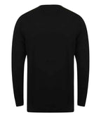 Henbury Lightweight Cotton Acrylic Crew Neck Sweater - Black