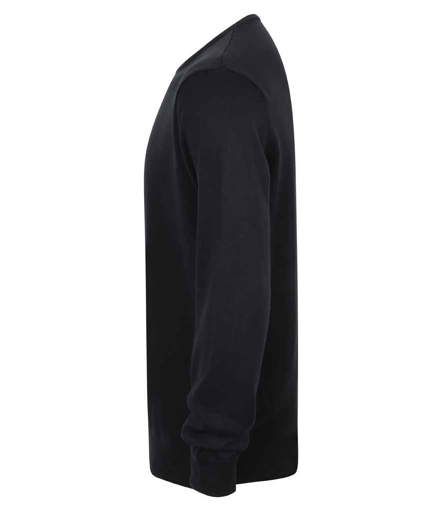Henbury Lightweight Cotton Acrylic Crew Neck Sweater - Navy