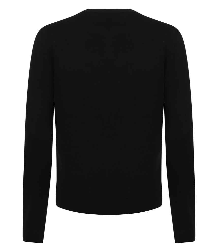 Henbury Ladies Lightweight V Neck Cardigan - Black