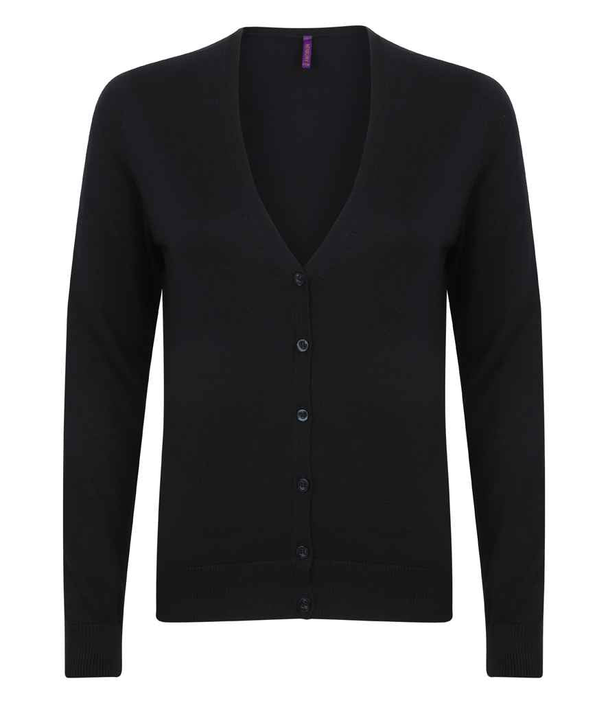 Henbury Ladies Lightweight V Neck Cardigan - Navy