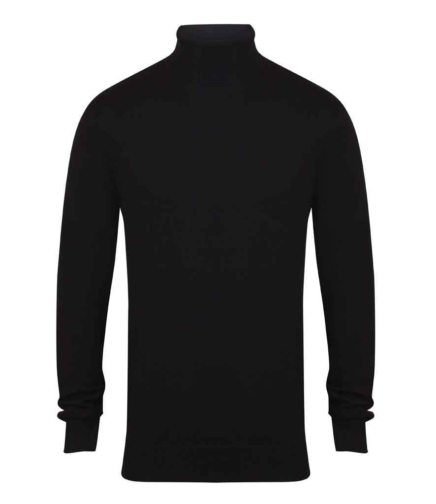 Henbury Roll Neck Sweater - Black