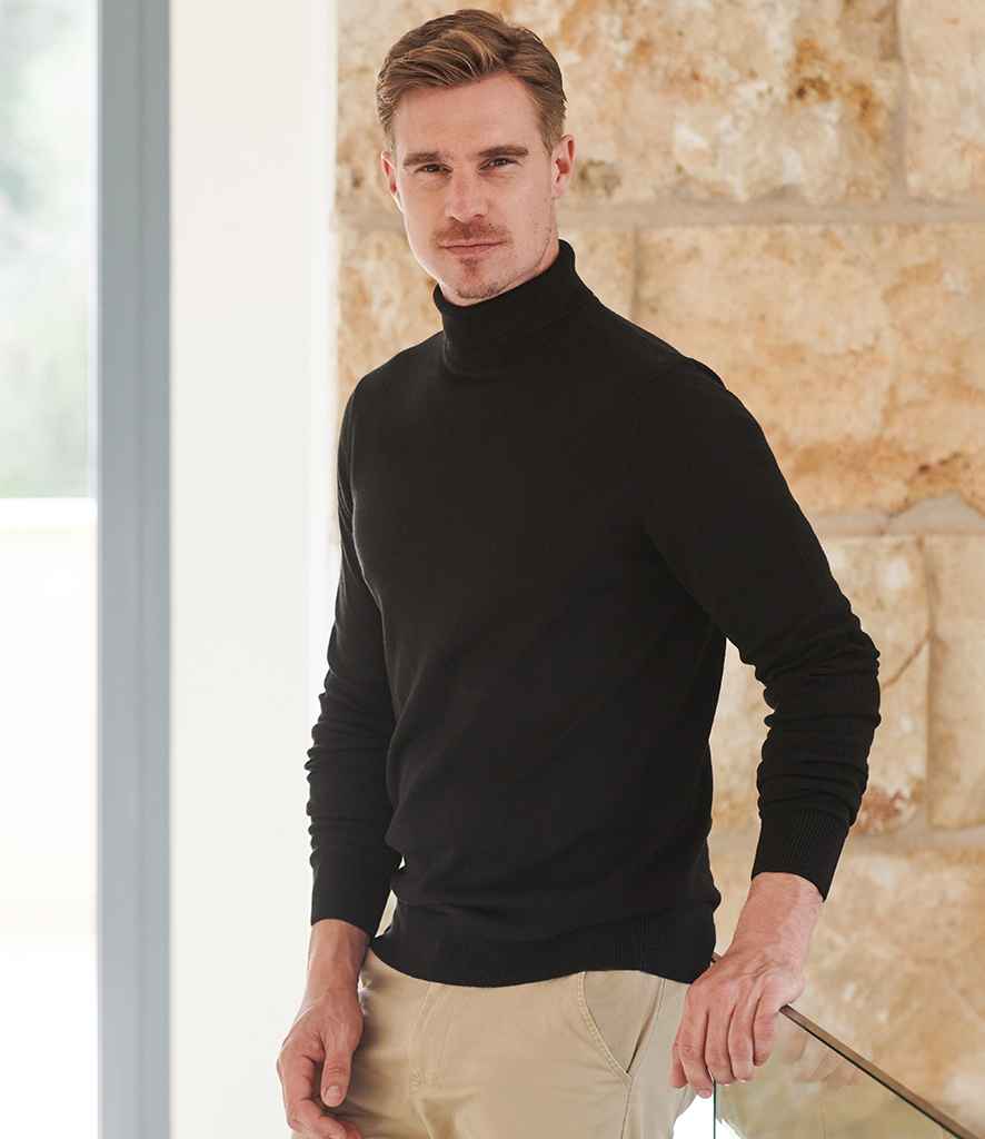 Henbury Roll Neck Sweater - Black