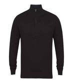 Henbury Zip Neck Sweater - Black