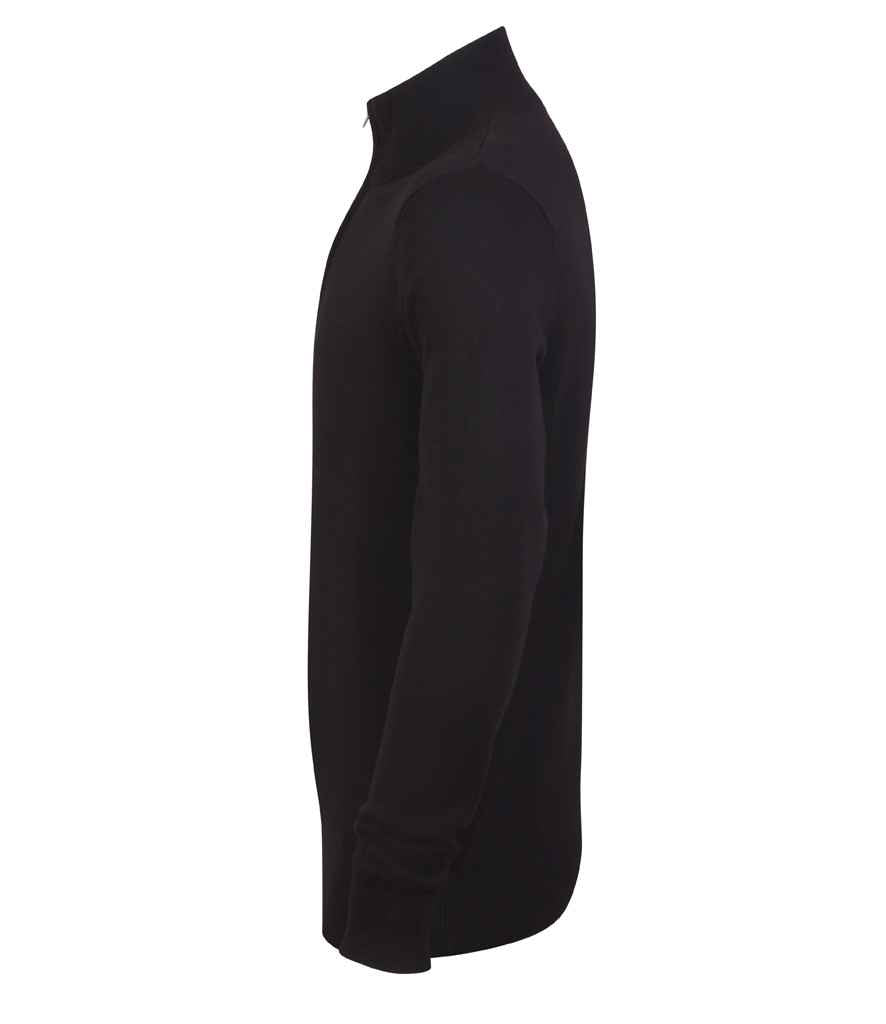 Henbury Zip Neck Sweater - Black