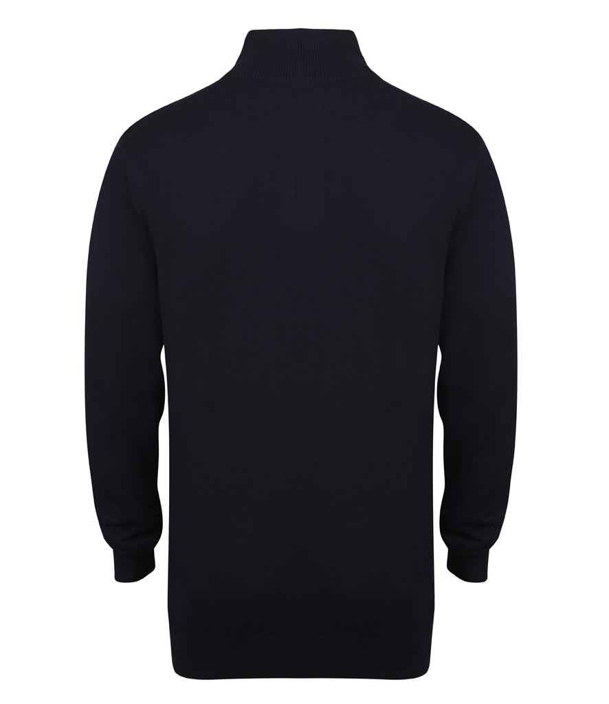 Henbury Zip Neck Sweater - Navy