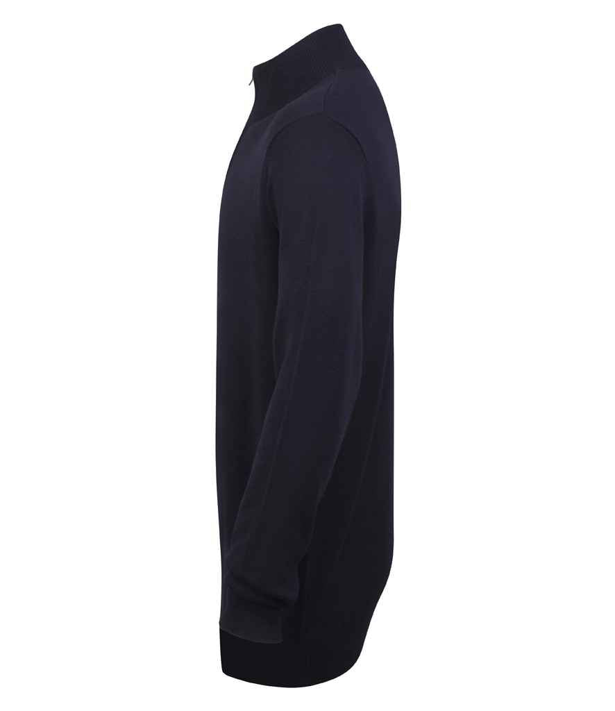 Henbury Zip Neck Sweater - Navy
