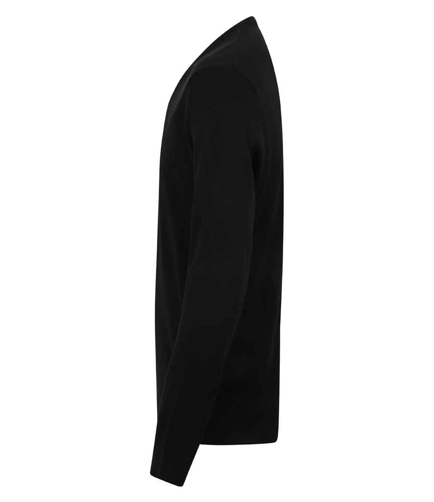 Henbury Acrylic V Neck Sweater - Black