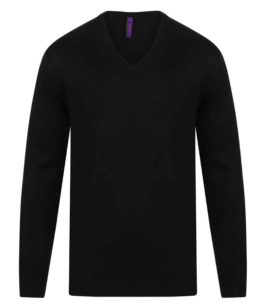 Henbury Acrylic V Neck Sweater - Navy