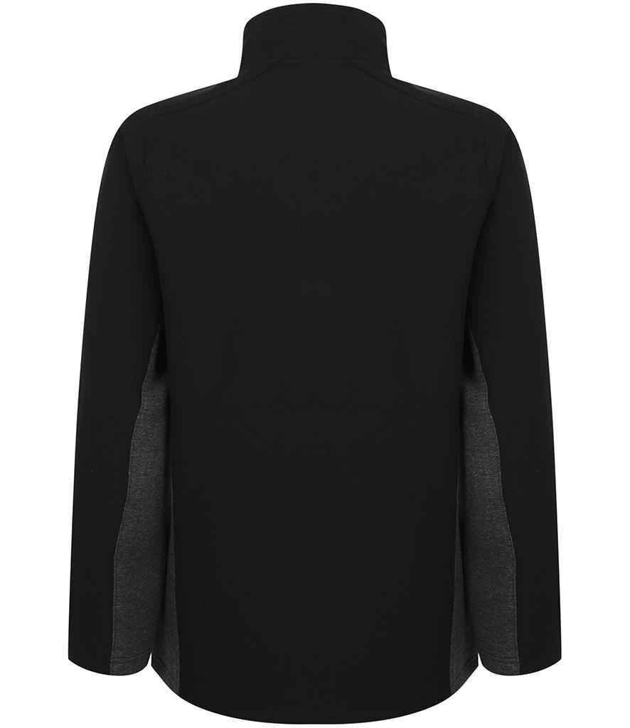 Henbury Unisex Contrast Soft Shell Jacket - Black/Charcoal