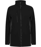 Henbury Unisex Contrast Soft Shell Jacket - Black/Charcoal