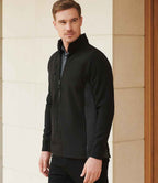 Henbury Unisex Contrast Soft Shell Jacket - Black/Charcoal