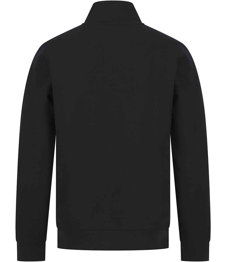 Henbury Unisex Sustainable 1/4 Zip Sweatshirt - Black