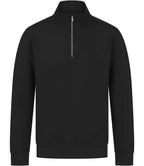 Henbury Unisex Sustainable 1/4 Zip Sweatshirt - Black