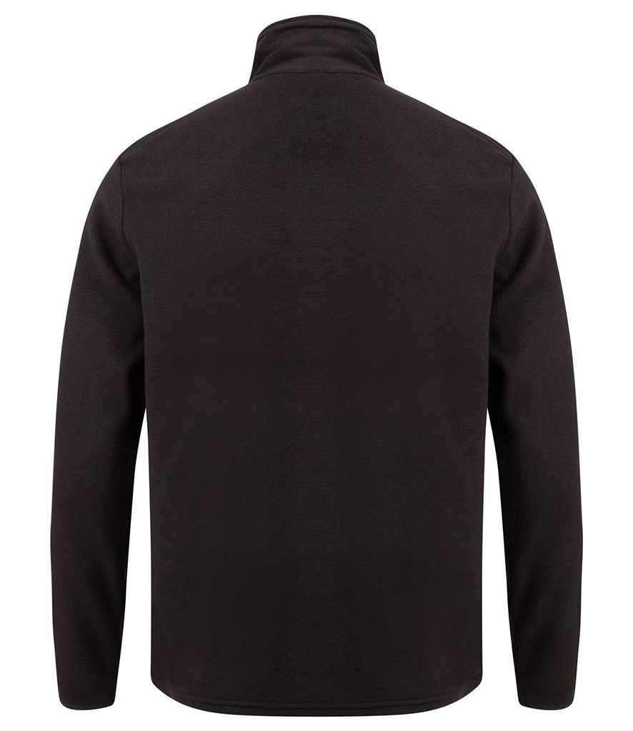 Henbury Zip Neck Micro Fleece - Black