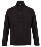 Henbury Zip Neck Micro Fleece - Black