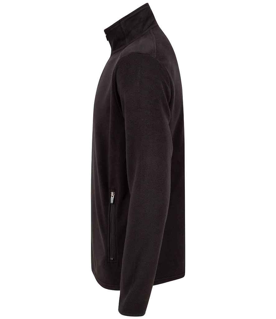 Henbury Zip Neck Micro Fleece - Black