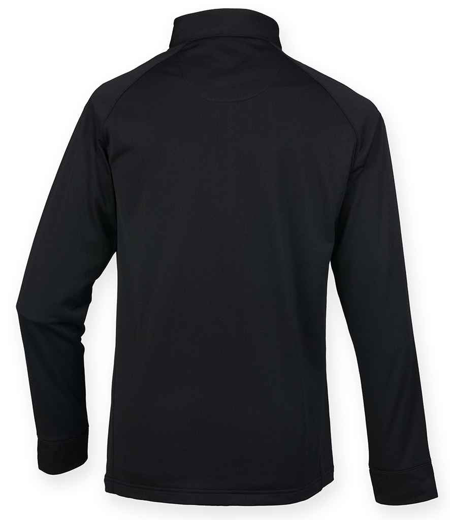 Henbury Zip Neck Wicking Top - Black
