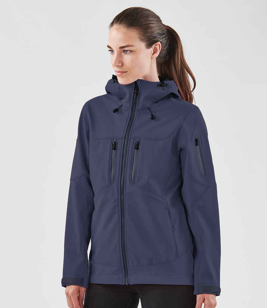 Stormtech Ladies Epsilon 2 Hooded Soft Shell Jacket - Navy/Graphite Grey