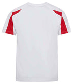 AWDis Cool Contrast Wicking T-Shirt - Arctic White/Fire Red