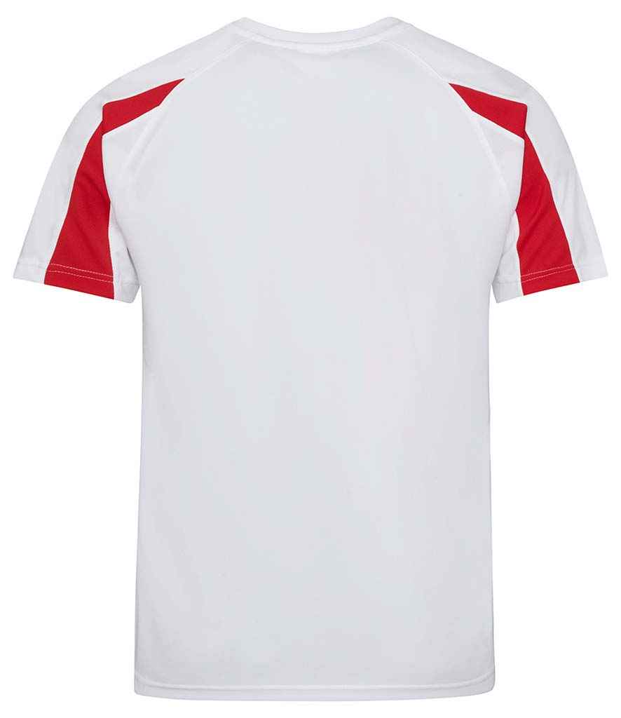 AWDis Cool Contrast Wicking T-Shirt - Arctic White/Fire Red