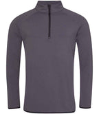 AWDis Cool Half Zip Sweat Top - Charcoal/Jet Black